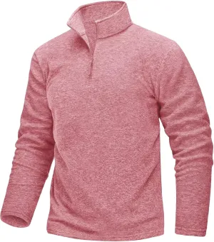 TACVASEN Mens Quarter Zip Sweatshirt Long Sleeve Pullover 1/4 Zip Up Golf Shirt for Men Winter Fleece Lined Thermal Sweater