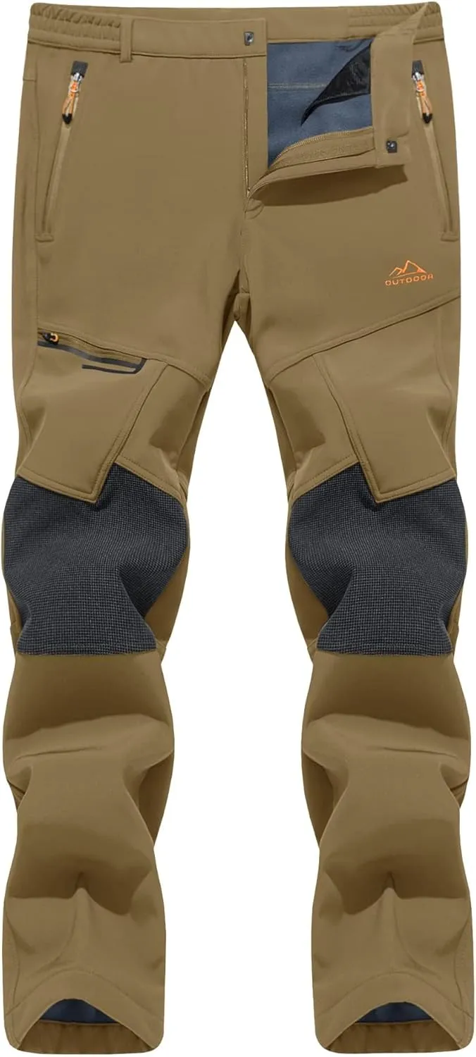 TACVASEN Men's Snow Ski Pants Windproof Snowboard Pants for Men Water Resistant Hiking Pants Fleece Lined Winter Working