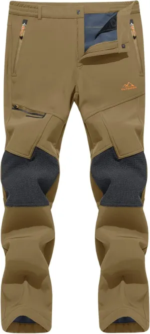 TACVASEN Men's Snow Ski Pants Windproof Snowboard Pants for Men Water Resistant Hiking Pants Fleece Lined Winter Working