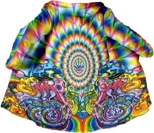 Thick Warm Hooded Cloak For Men Trippy Psychedelic Mushroom Fungus Overcoat Coat Windproof Fleece Jacket