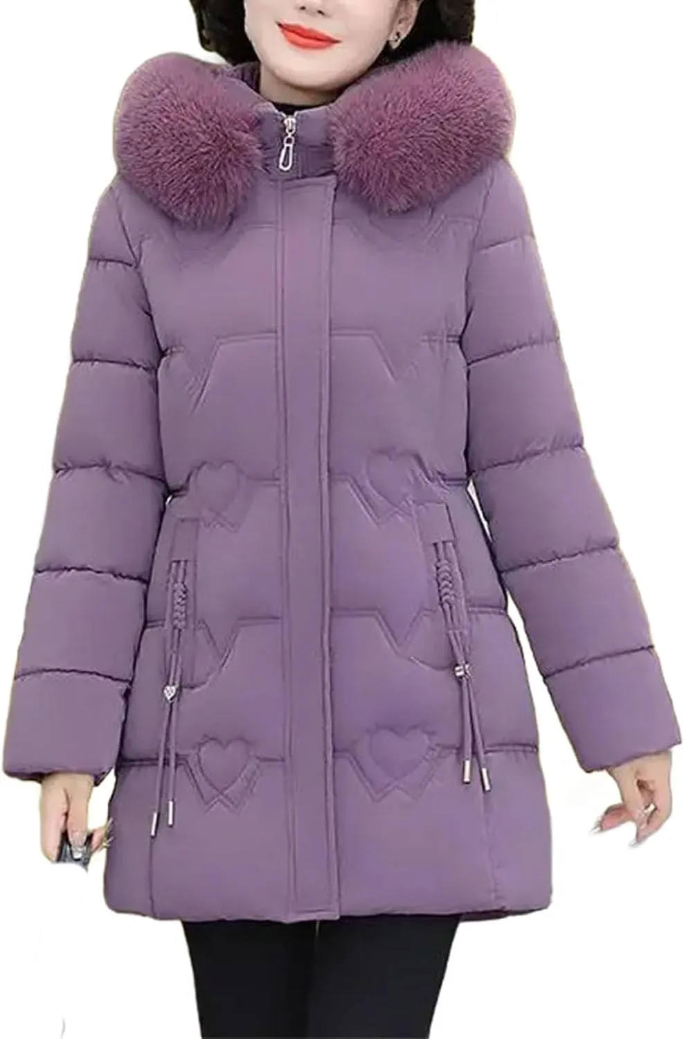 Thickened Cotton Coat Jacket Winter New Middle-aged Elderly Women's Downcotton-padded Attraction Hooded Warm Jacket