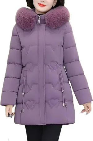 Thickened Cotton Coat Jacket Winter New Middle-aged Elderly Women's Downcotton-padded Attraction Hooded Warm Jacket