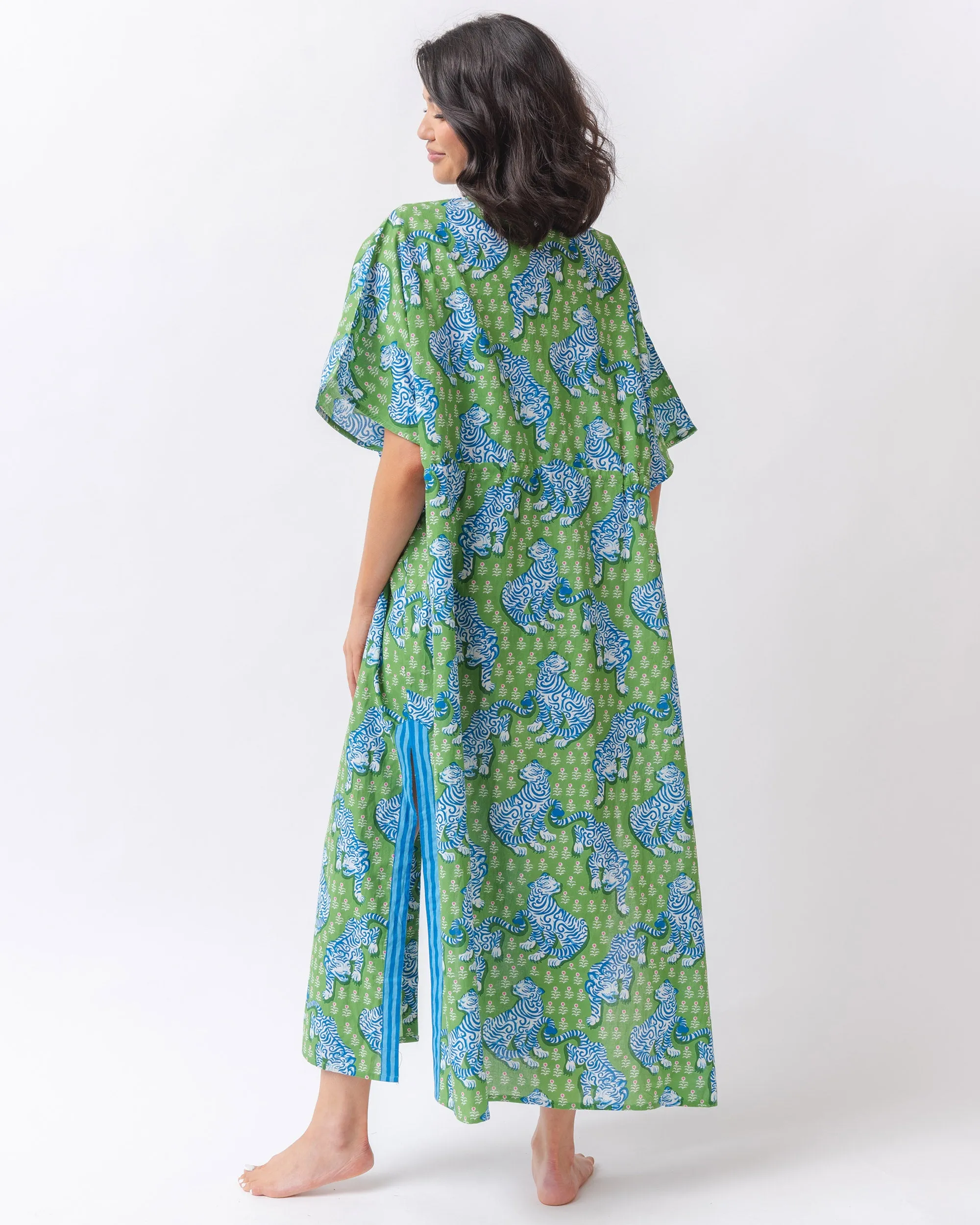 Tiger Queen - Daylight Open Front Cover-Up - Sea Grass