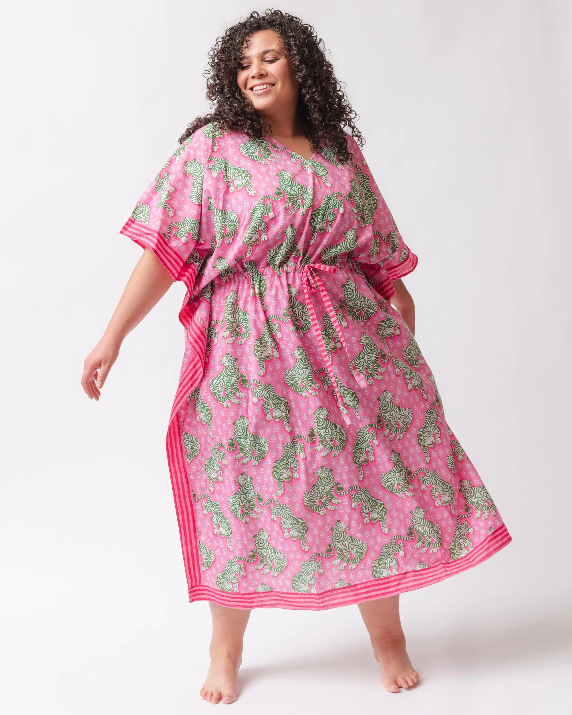 Tiger Queen - Let's Cruise Caftan - Pink Limo