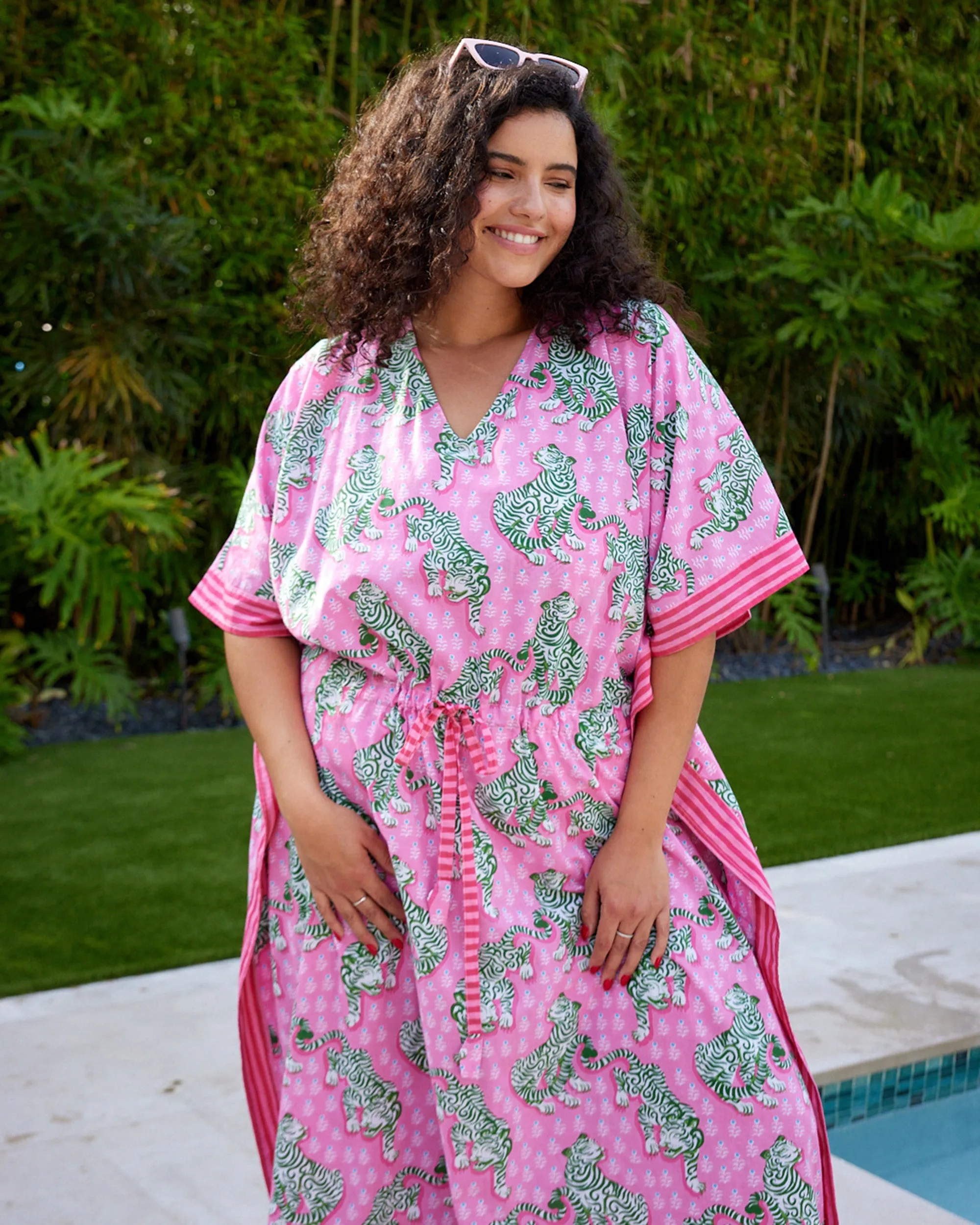 Tiger Queen - Let's Cruise Caftan - Pink Limo