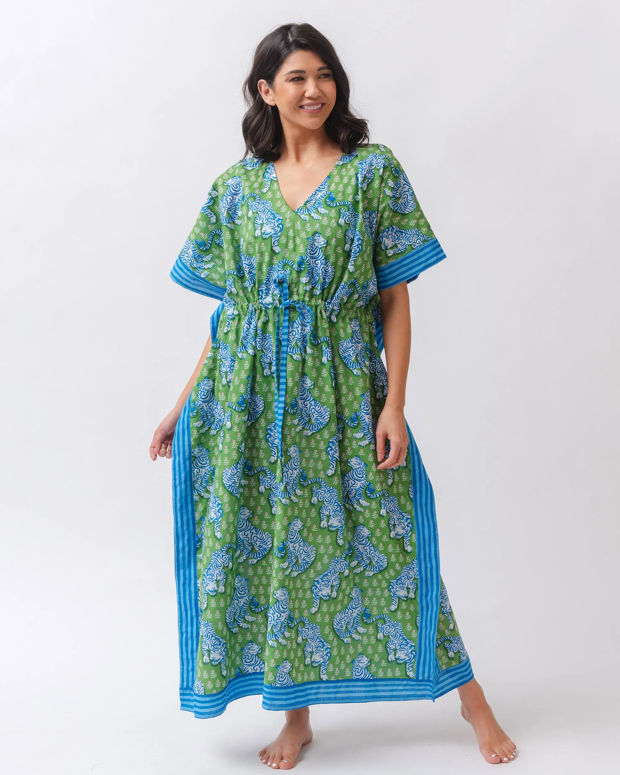 Tiger Queen - Let's Cruise Caftan - Sea Grass