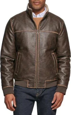 Tommy Hilfiger Men's Faux Leather Bomber Jacket