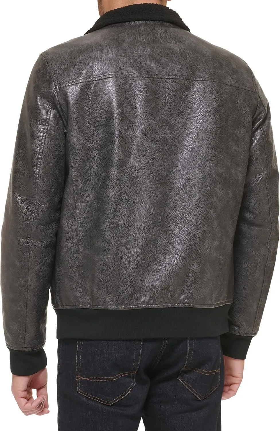 Tommy Hilfiger Men's Faux Leather Bomber Jacket