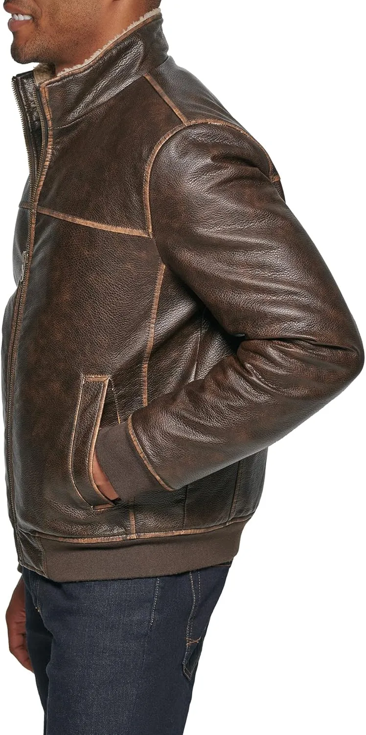 Tommy Hilfiger Men's Faux Leather Bomber Jacket