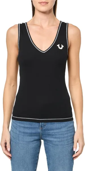 True Religion Women's Hs Deep V Neck Full Length Tank