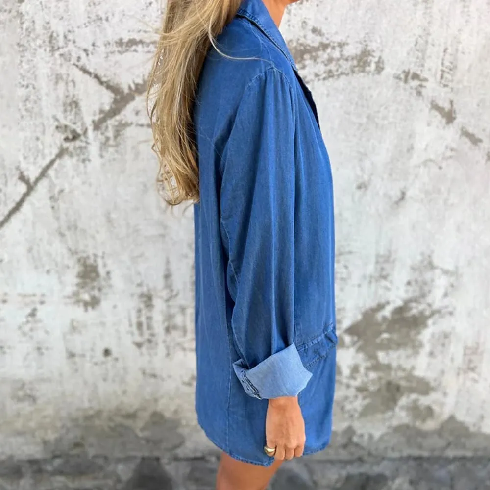 utcoco Denim Jackets for Women Casual Button V Neck Oversized Jean Jacket Western 2024 Fall Shacket