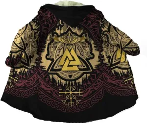 Viking Hooded Coats Nordic Mythology Cloak Hoodies Thick Flannel Hooded Jackets Vintage Hooded Cloak Capes And Cloaks