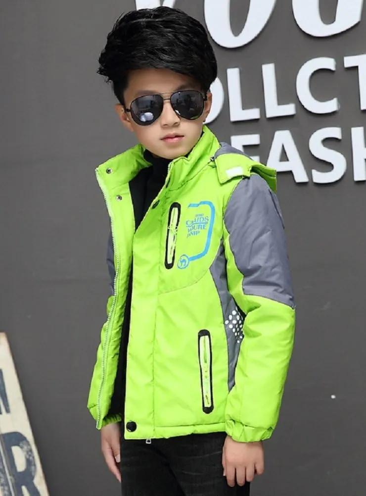 Vinmin Latest Boys Thicken Fleece Hooded Jacket Warm Quilted Coat Outdoor Cool Cute Fashion for Winter Autumn Spring