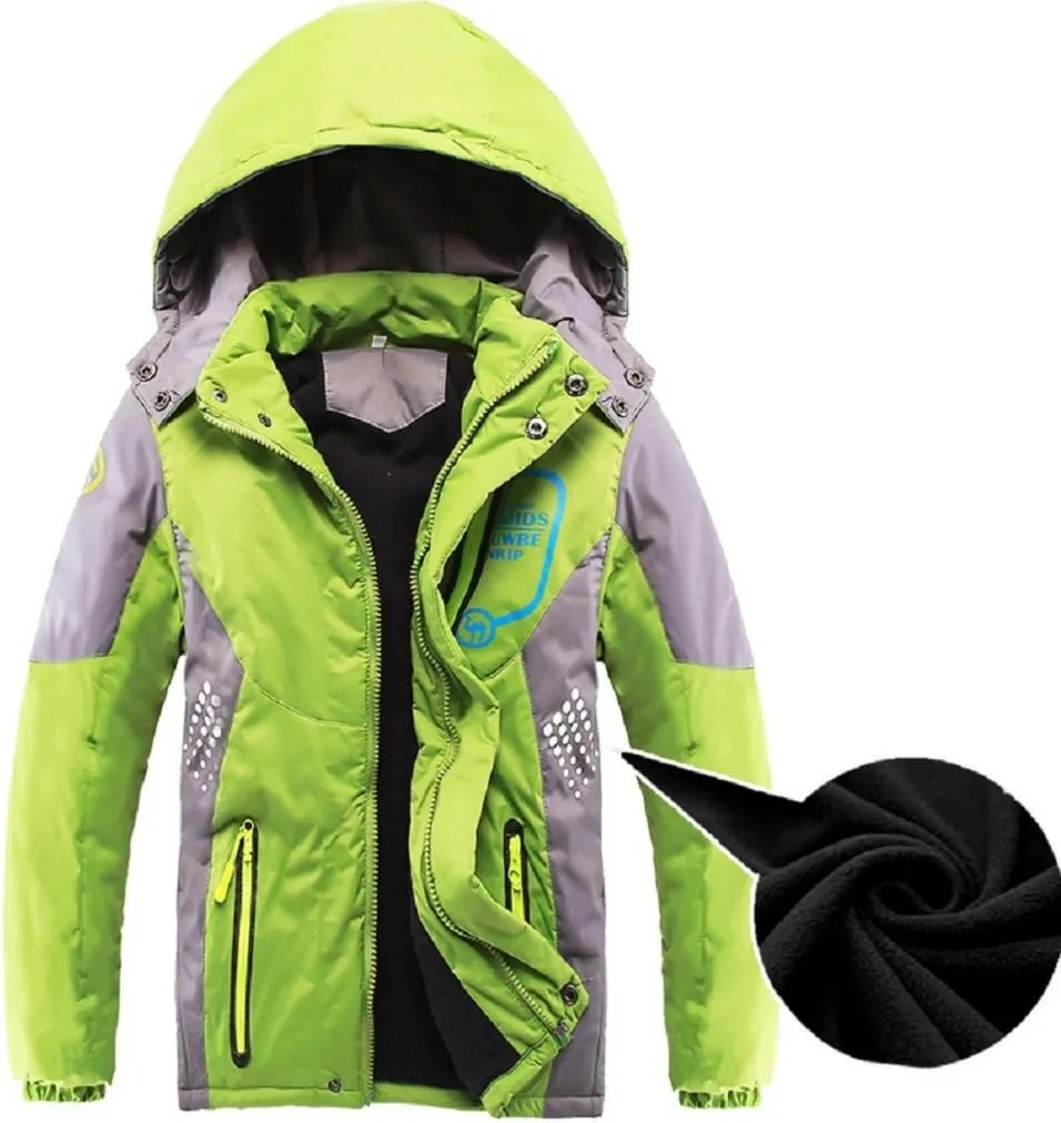 Vinmin Latest Boys Thicken Fleece Hooded Jacket Warm Quilted Coat Outdoor Cool Cute Fashion for Winter Autumn Spring