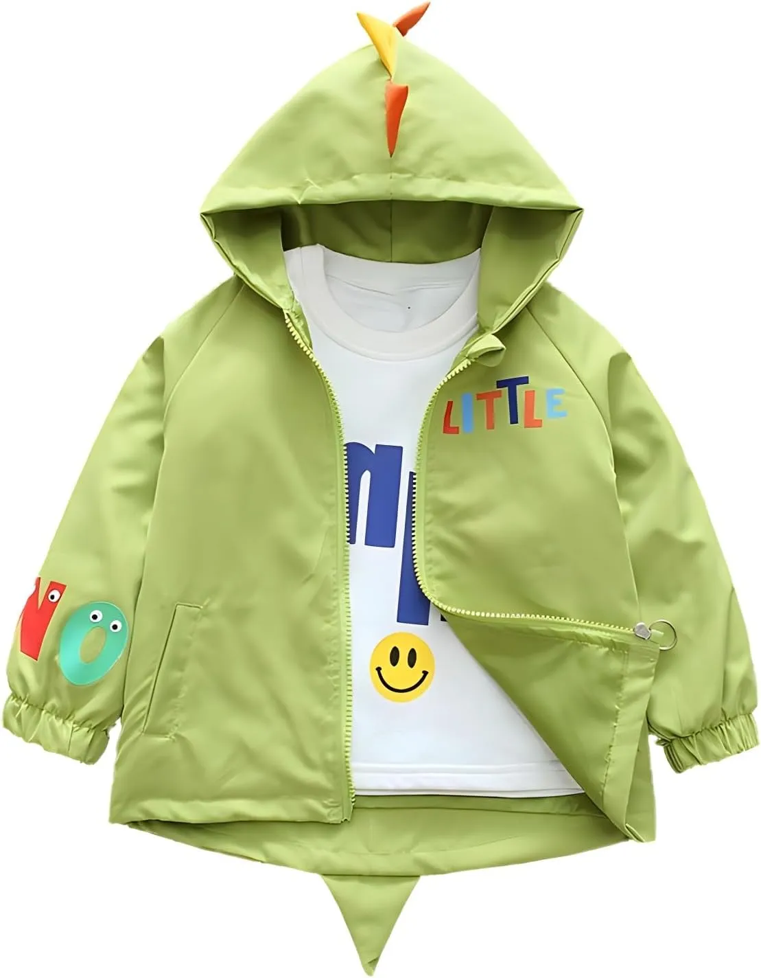 Vinmin Toddler Hooded Jacket Cartoon Zip Coat Little Girls Boys Jacket With Cartoon Monster Dinosaur Pattern Thin Fashion