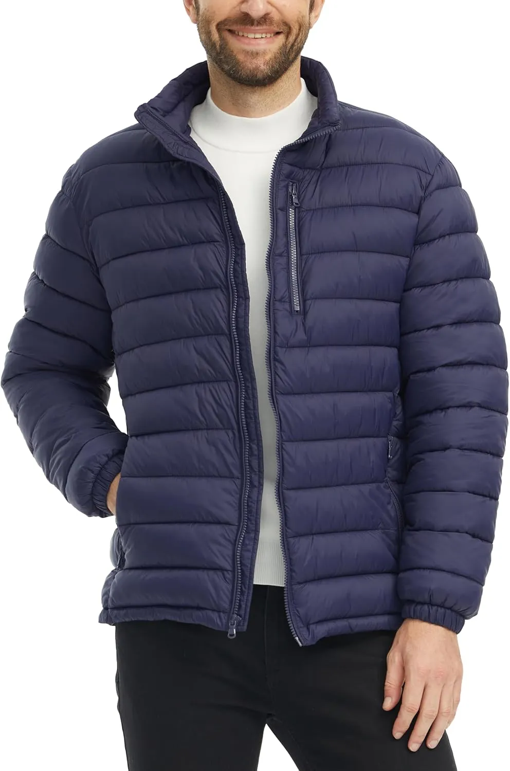 wantdo Men's Lightweight Puffer Jacket Warm Winter Jacket Windproof Winter Coat (Regular and Big)