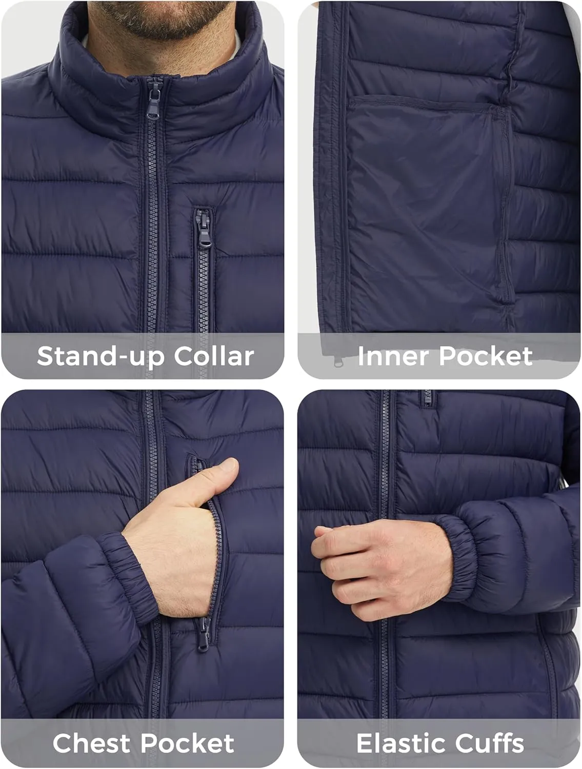wantdo Men's Lightweight Puffer Jacket Warm Winter Jacket Windproof Winter Coat (Regular and Big)