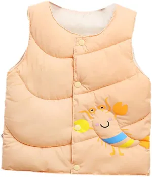 Warm Vest for Baby Girls Cute Cartoon Waistcoat Cotton Padded Jackets Autumn Winter Vest