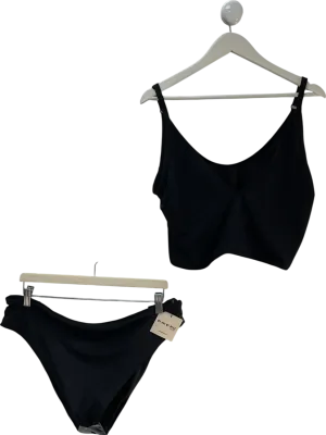 We Are We Wear Black Curve Sonia High Waist Brazilian Bikini Set UK XXXL