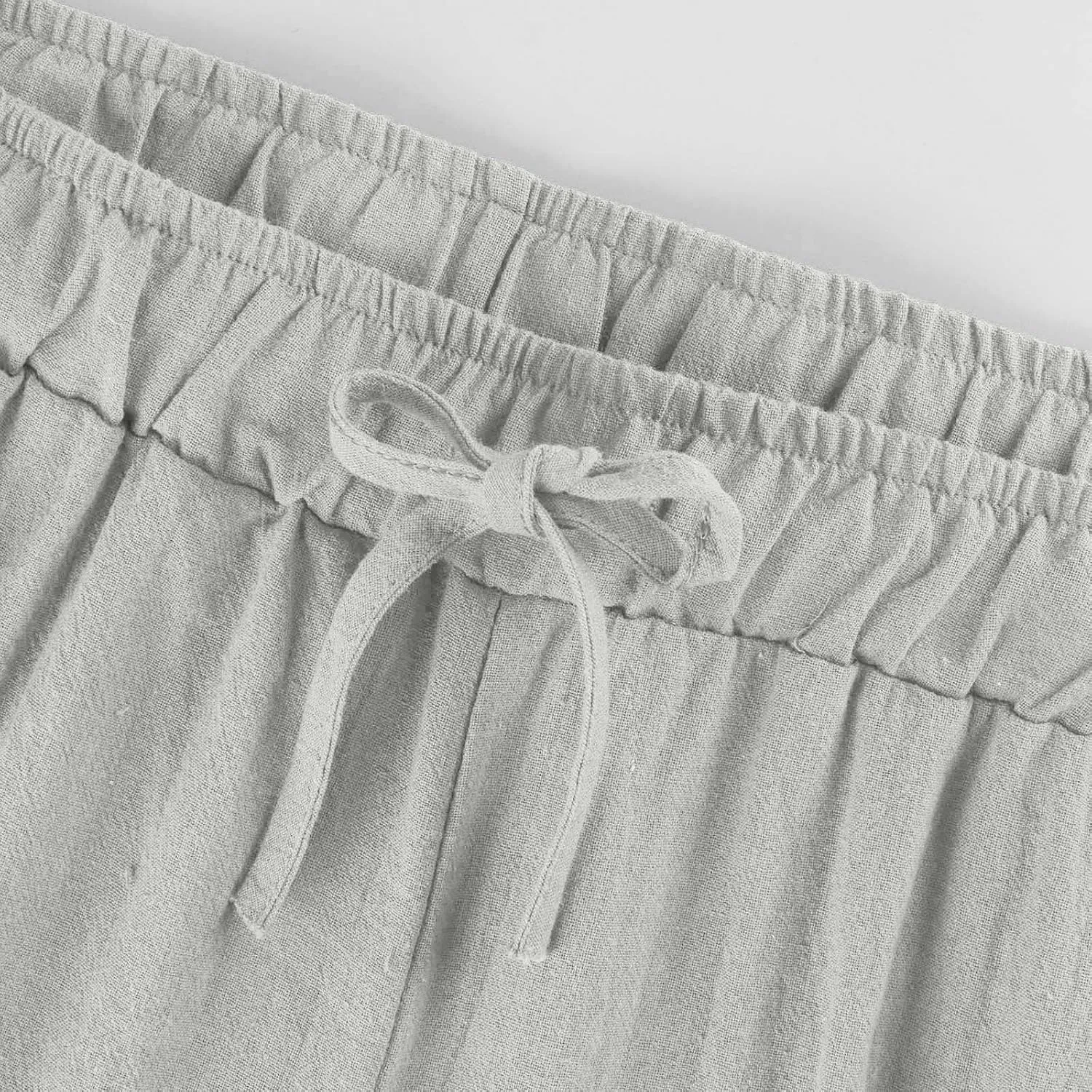 Wide Leg Capris for Women Summer Casual Palazzo Pants Drawstring Elastic Waist Baggy Lightweight Beach Capri Trousers