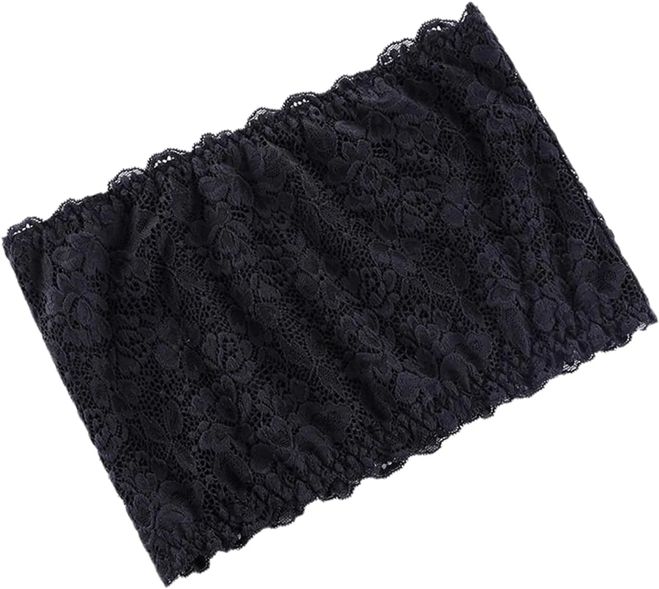 Women Lace Tube Tops Modesty Panel Cleavage Cover for Low Neckline Lace Strapless Bra Bandeau Top Chest Wrap Girls