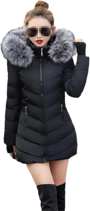 Women Winter Padded Cotton Jacket Ladies Warm Thicken Coat Long Parka Womens Fashion Slim Jackets