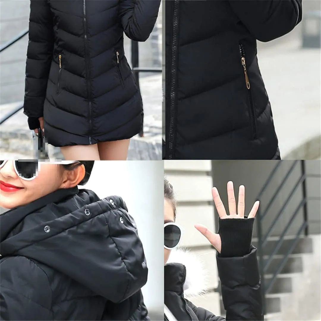 Women Winter Padded Cotton Jacket Ladies Warm Thicken Coat Long Parka Womens Fashion Slim Jackets