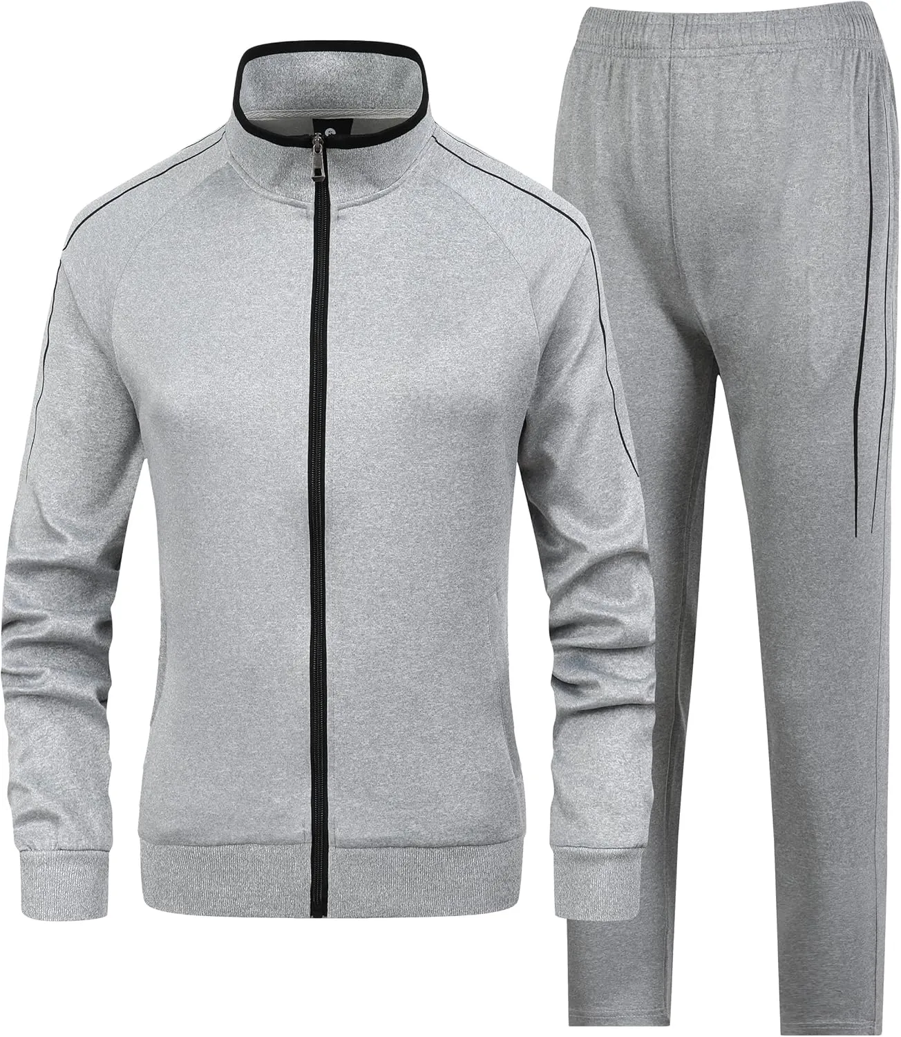 Women's 2 Pieces Athletic Tracksuit Full-Zip Workout Sweatsuit with Active Jackets and Pants