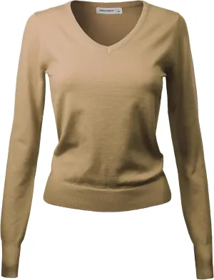 Women's Awesome 21 Women's Knit V-Neck Cardigan Basic Sweater