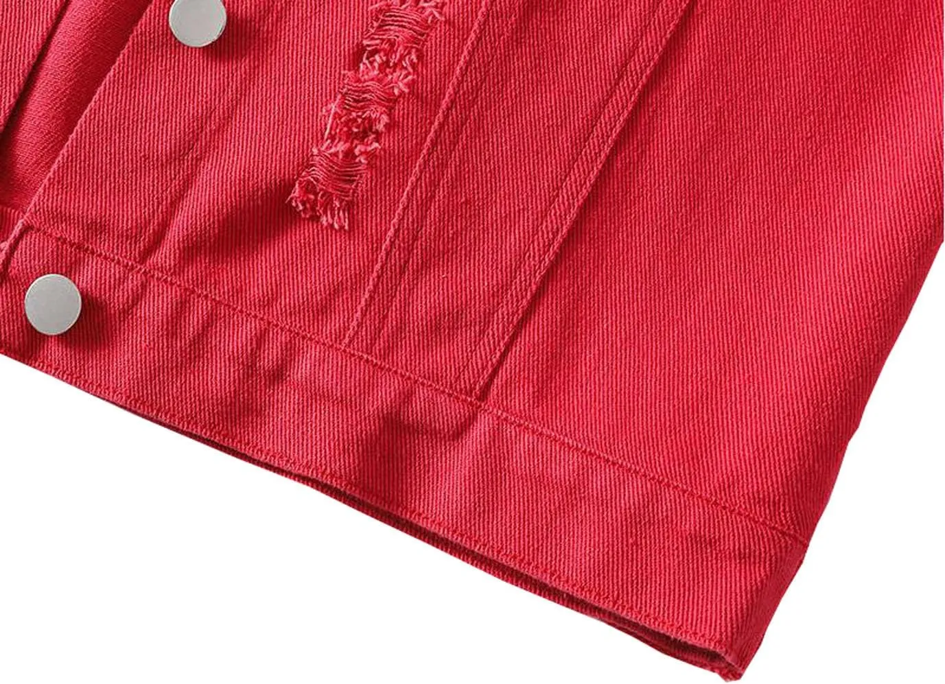 Womens Beading Pearls Denim Button Vest Ripped Waistcoatvest Sleeveless Jean Jacket