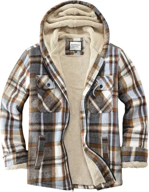 Women's Full Zip Fleece Flannel Jacket Plaid Sherpa Lined Jacket for Women