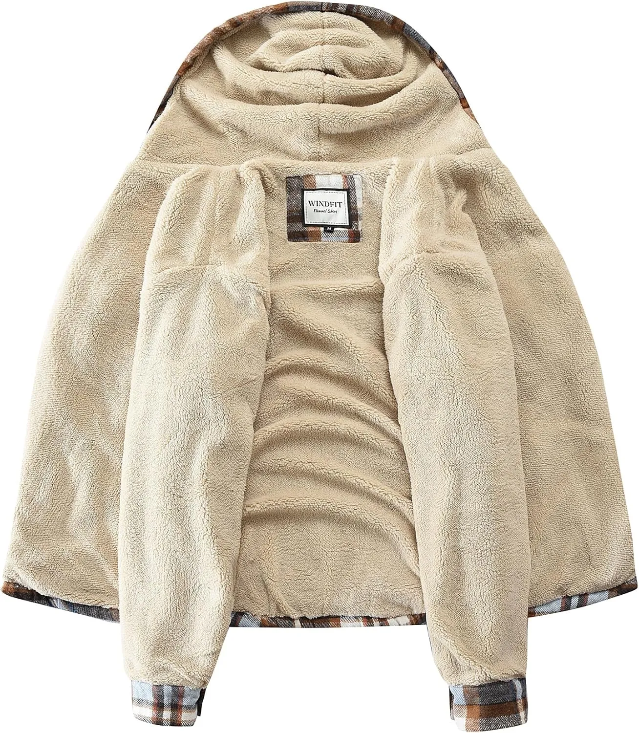 Women's Full Zip Fleece Flannel Jacket Plaid Sherpa Lined Jacket for Women