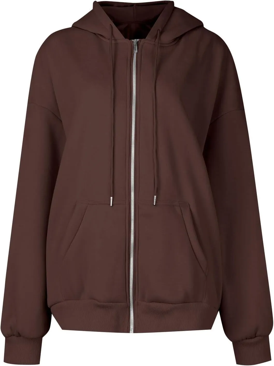 Women's Full Zip Up Hoodie Long Sleeve Hooded Sweatshirts Casual Fall Jacket Coat 2024 Fashion Outfits