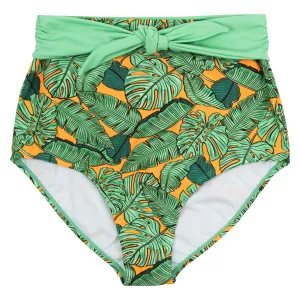 Women's High Waist Bikini Bottoms Tie Front | "The Tropics"