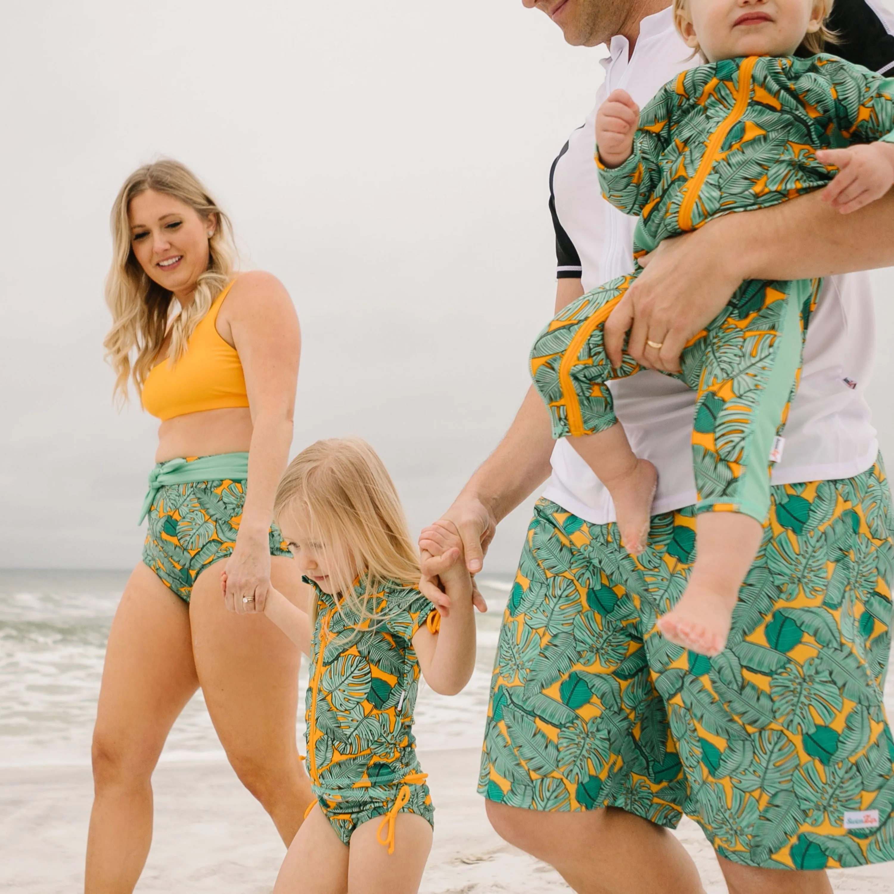 Women's High Waist Bikini Bottoms Tie Front | "The Tropics"