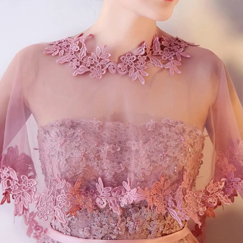 Women's Lace Wedding Bridal Bolero Jackets Shawl Formal Party Prom Evening Cape for Bride Bridesmaid Wrap Shrugs