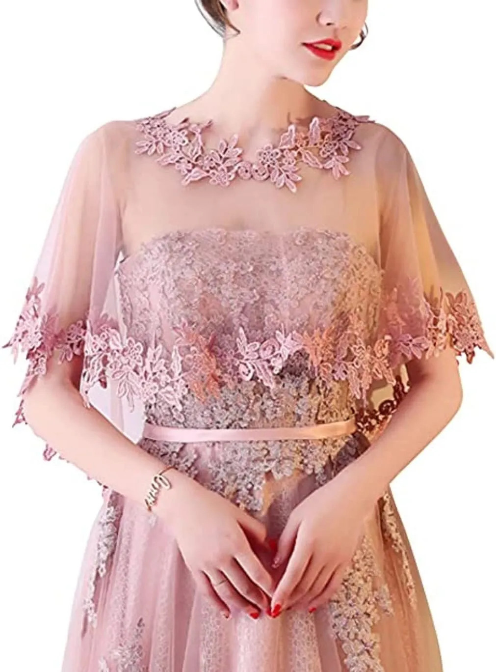 Women's Lace Wedding Bridal Bolero Jackets Shawl Formal Party Prom Evening Cape for Bride Bridesmaid Wrap Shrugs