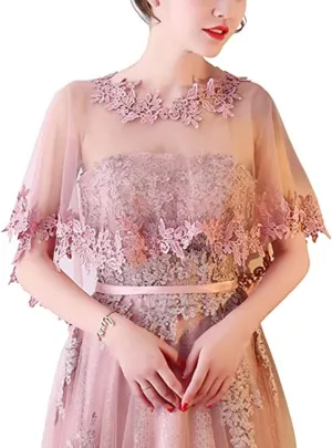 Women's Lace Wedding Bridal Bolero Jackets Shawl Formal Party Prom Evening Cape for Bride Bridesmaid Wrap Shrugs