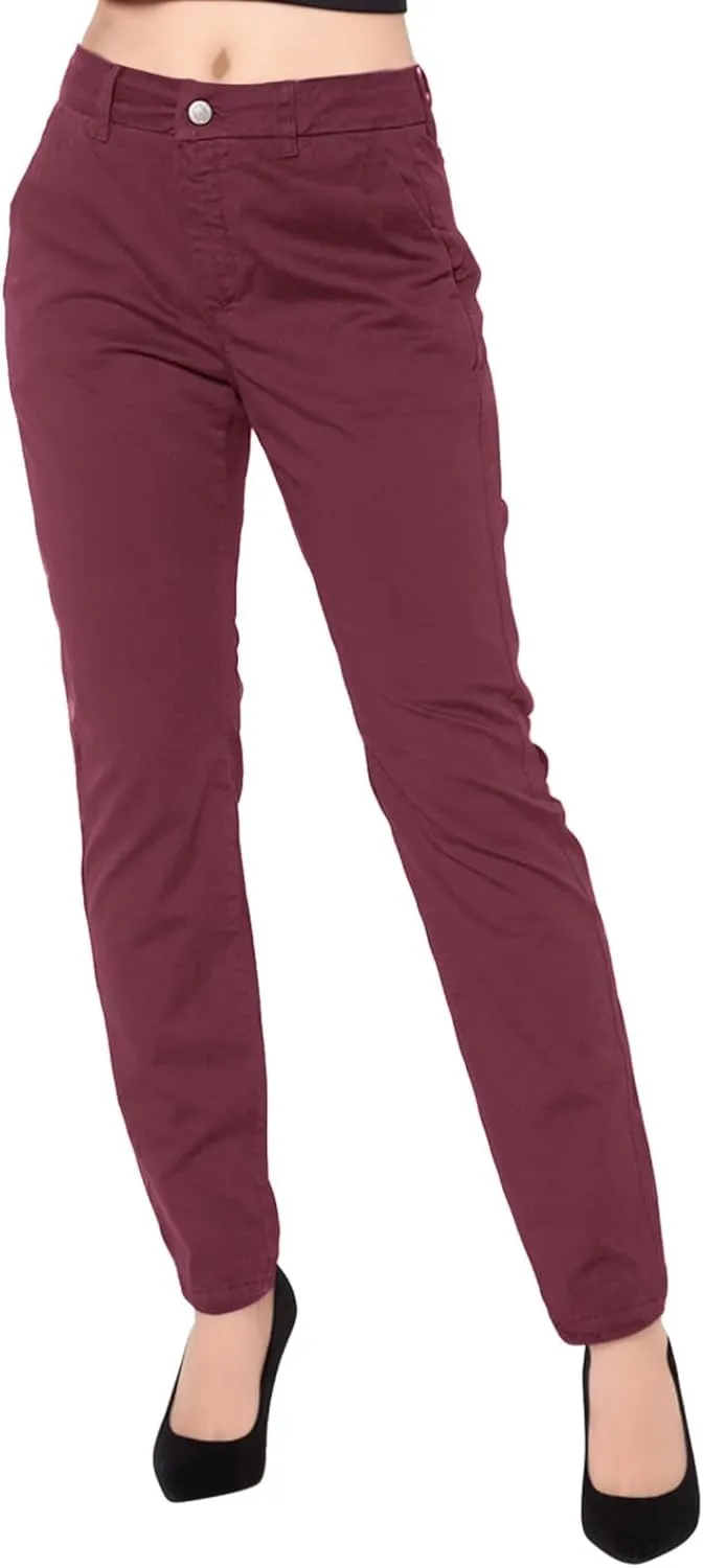 Women's Linen Summer Floral Pant Trousers Elastic Waist Wide Leg Slim-Fit Palazzo Pants Work Business