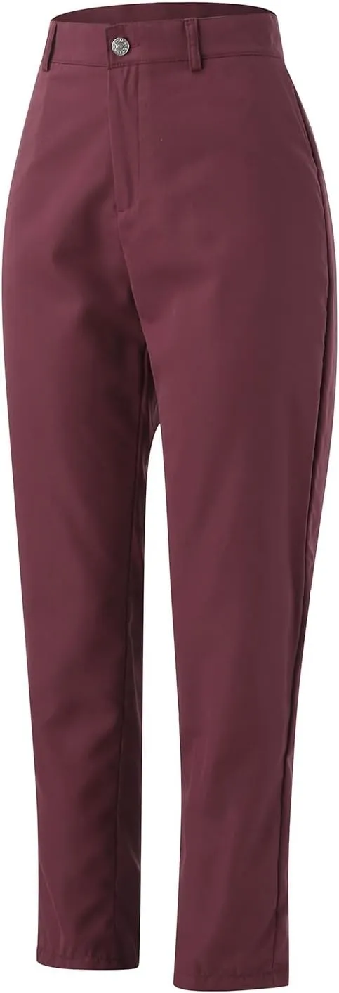 Women's Linen Summer Floral Pant Trousers Elastic Waist Wide Leg Slim-Fit Palazzo Pants Work Business