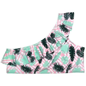 Women's One-Shoulder Bikini Top - "Palm Breeze"