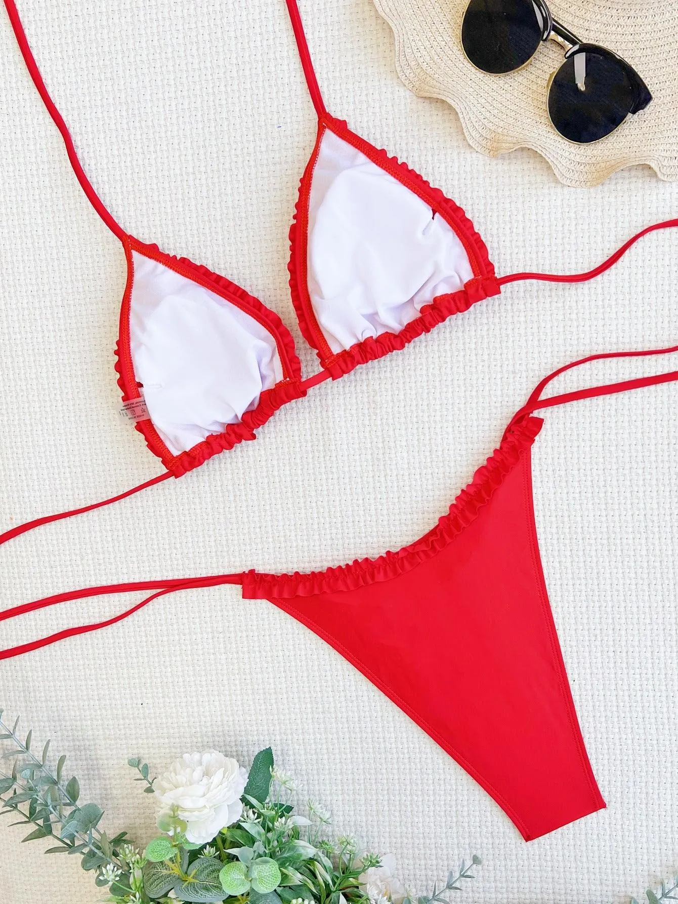 Women's Red Floral Bikini Set - Sexy Swimwear with Tummy Control | GFIT