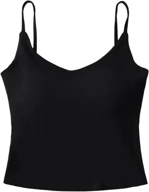 Women's Round Neck Sleeveless Spaghetti Strap Camisole Solid Color Slim Fit Casual Summer Tank Tops