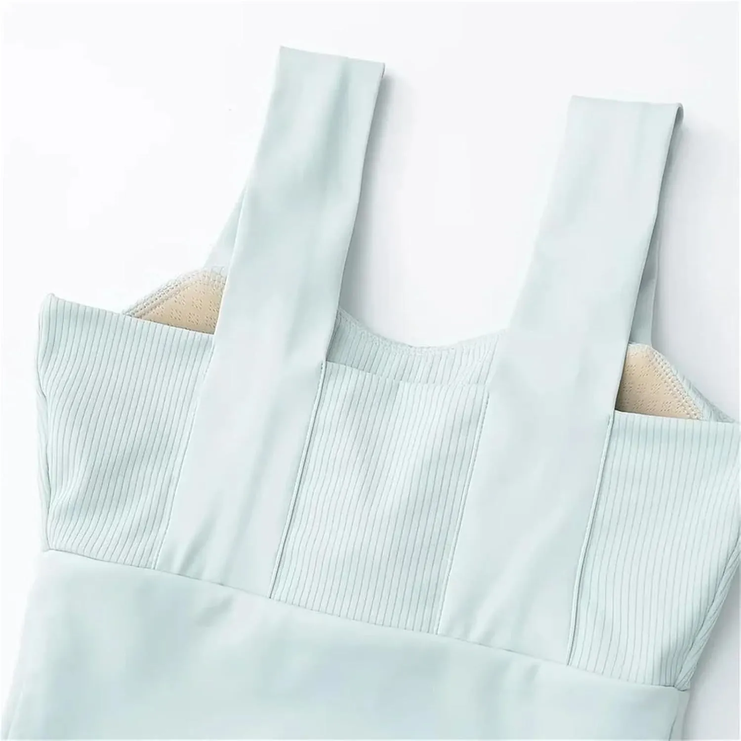 Women's Square Neck Sleeveless Tank Top with Built-in Chest Pads Casual Everyday Camisole Y2k