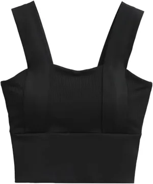 Women's Square Neck Sleeveless Tank Top with Built-in Chest Pads Casual Everyday Camisole Y2k