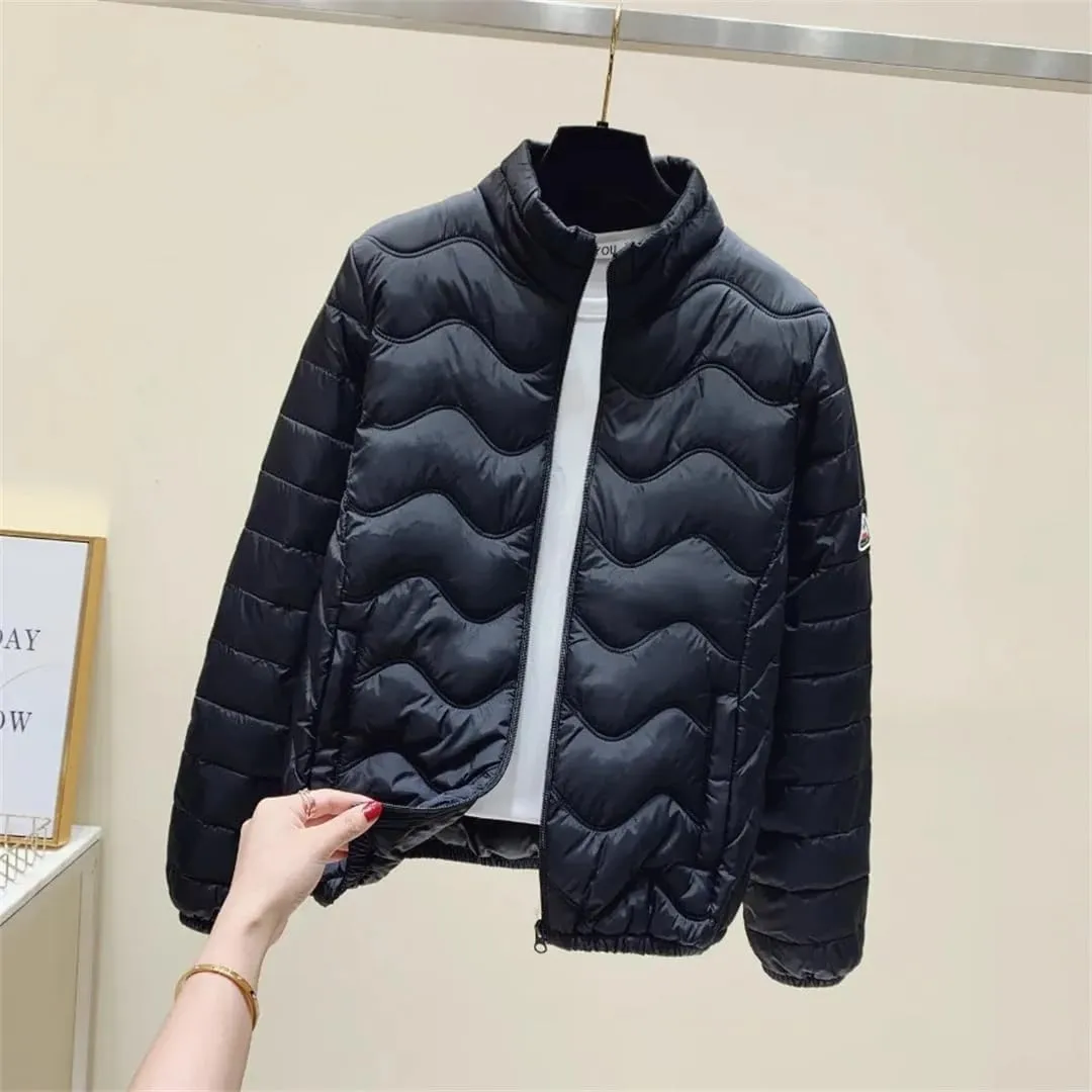 Women's Thick Down In And Winter -Padded Cotton-Padded Jacket Solid Color Zipper Slim Cotton-Padded Jacke