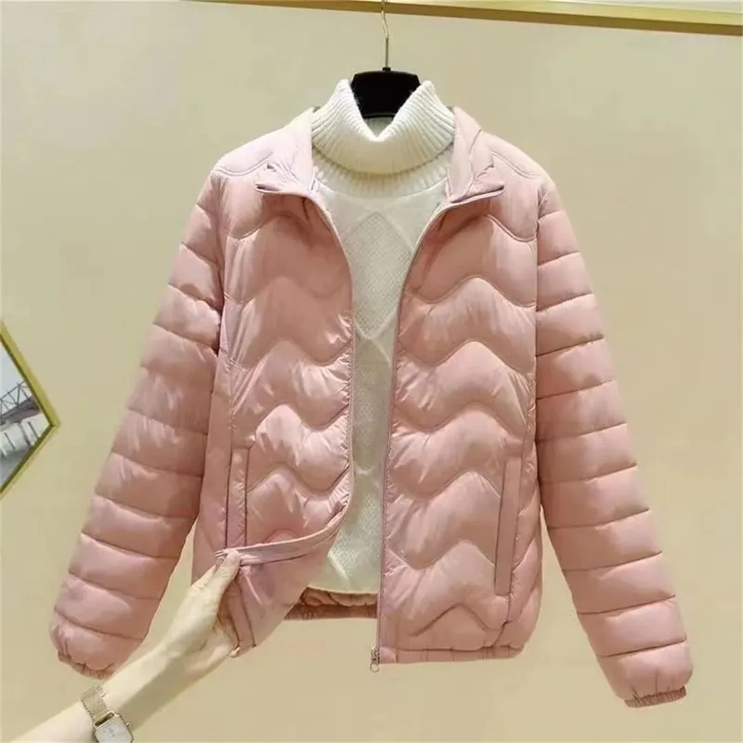 Women's Thick Down In And Winter -Padded Cotton-Padded Jacket Solid Color Zipper Slim Cotton-Padded Jacke