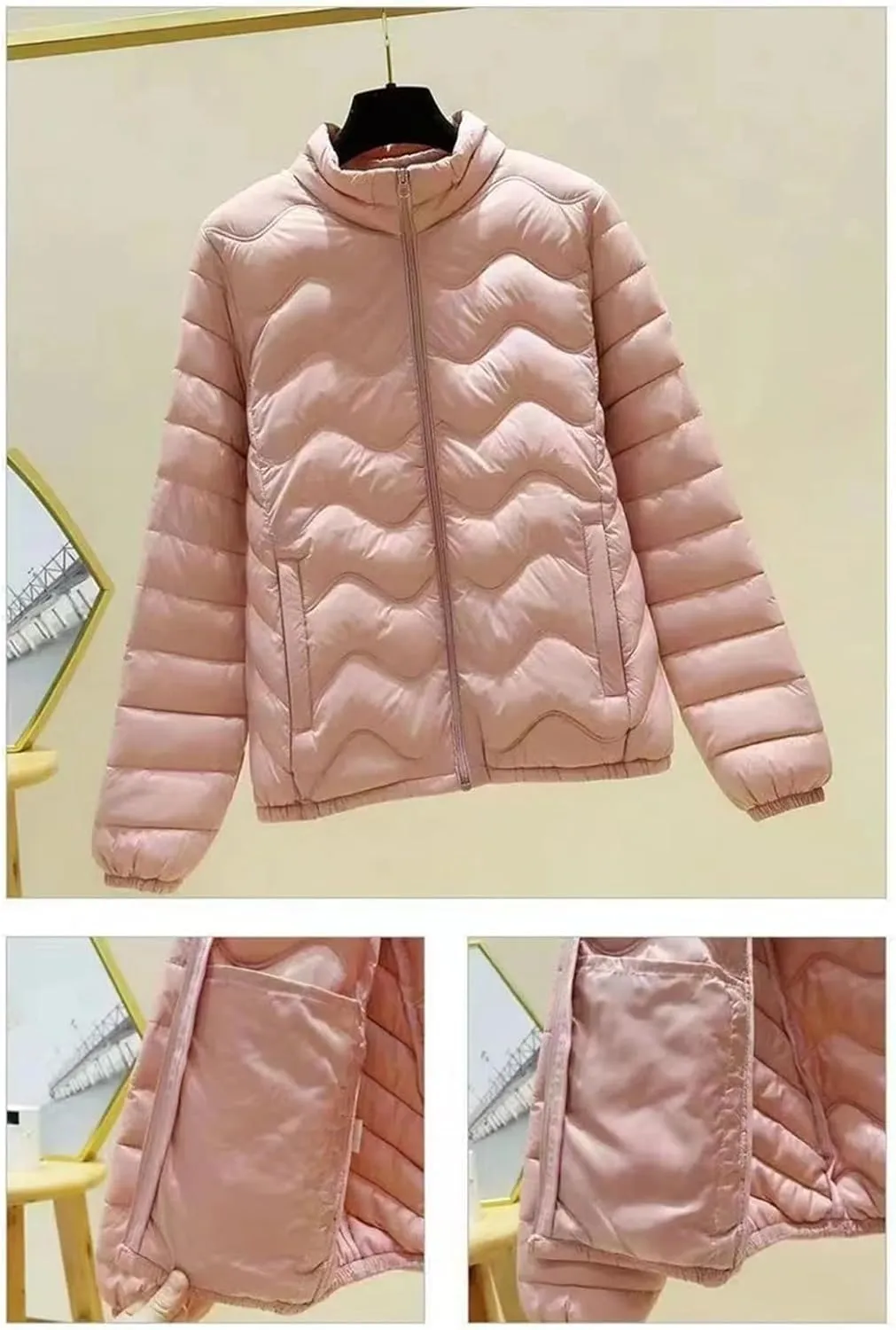 Women's Thick Down In And Winter -Padded Cotton-Padded Jacket Solid Color Zipper Slim Cotton-Padded Jacke