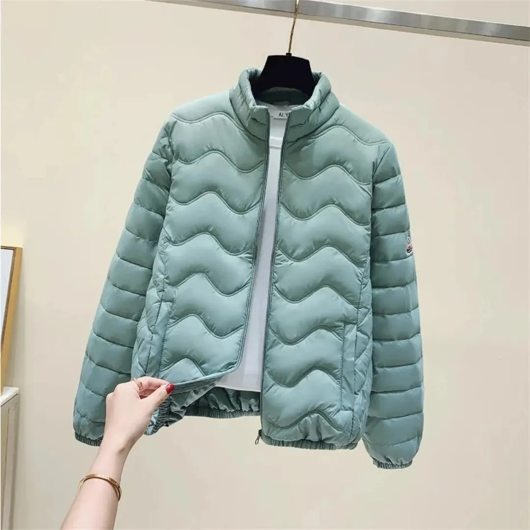 Women's Thick Down In And Winter -Padded Cotton-Padded Jacket Solid Color Zipper Slim Cotton-Padded Jacke