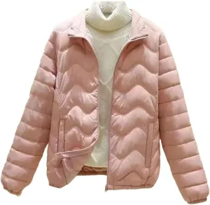 Women's Thick Down In And Winter -Padded Cotton-Padded Jacket Solid Color Zipper Slim Cotton-Padded Jacke